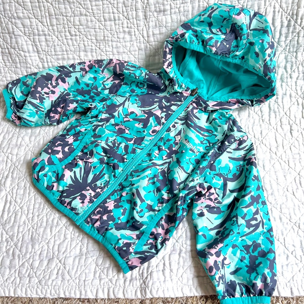Columbia Whitetail Trail Reversible Toddler Size 2T Jacket Blue Coat Girls